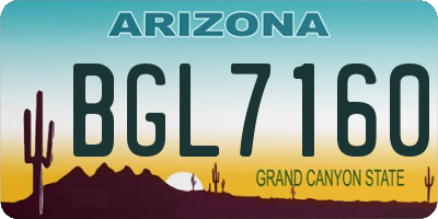 AZ license plate BGL7160