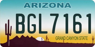 AZ license plate BGL7161
