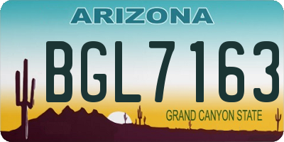 AZ license plate BGL7163