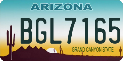 AZ license plate BGL7165