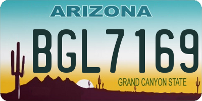 AZ license plate BGL7169