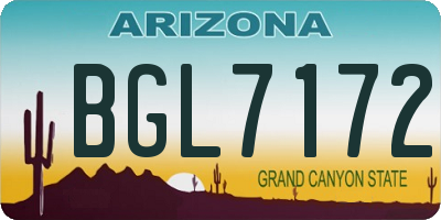 AZ license plate BGL7172