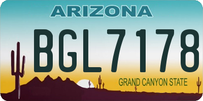 AZ license plate BGL7178