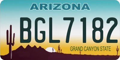 AZ license plate BGL7182