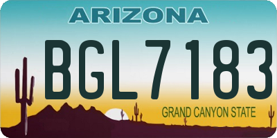 AZ license plate BGL7183