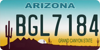 AZ license plate BGL7184