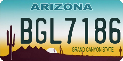 AZ license plate BGL7186