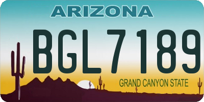 AZ license plate BGL7189