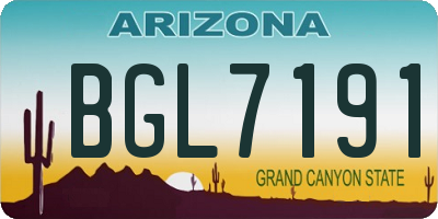 AZ license plate BGL7191