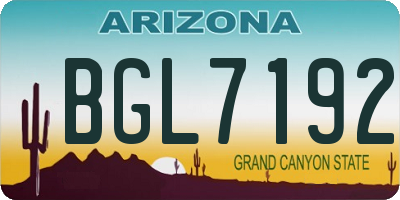 AZ license plate BGL7192
