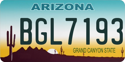 AZ license plate BGL7193