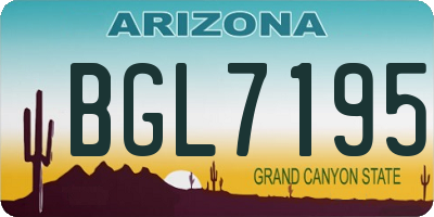 AZ license plate BGL7195