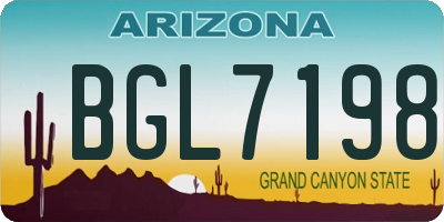 AZ license plate BGL7198