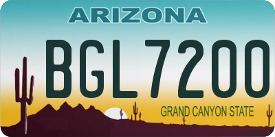 AZ license plate BGL7200