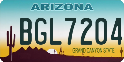 AZ license plate BGL7204