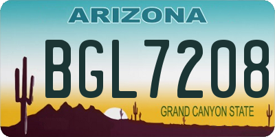 AZ license plate BGL7208