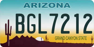 AZ license plate BGL7212