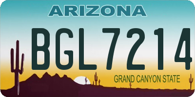 AZ license plate BGL7214