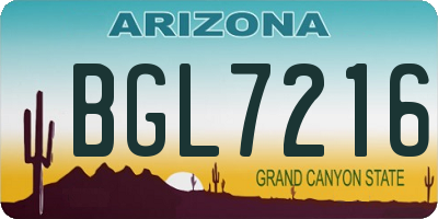 AZ license plate BGL7216