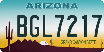 AZ license plate BGL7217