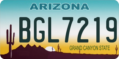 AZ license plate BGL7219