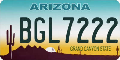 AZ license plate BGL7222