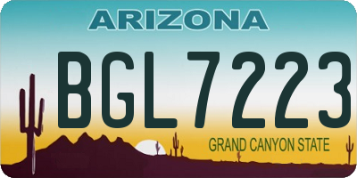 AZ license plate BGL7223