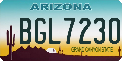 AZ license plate BGL7230