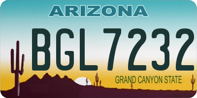 AZ license plate BGL7232