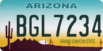 AZ license plate BGL7234