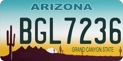 AZ license plate BGL7236