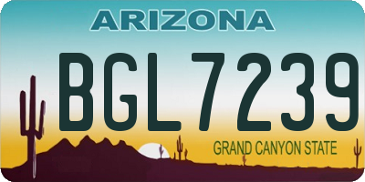 AZ license plate BGL7239