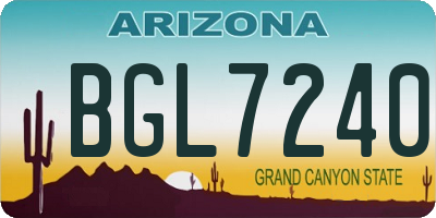AZ license plate BGL7240