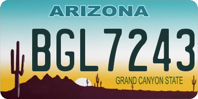AZ license plate BGL7243