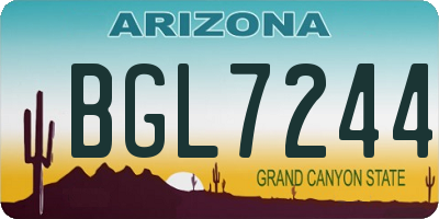 AZ license plate BGL7244