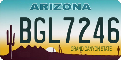 AZ license plate BGL7246