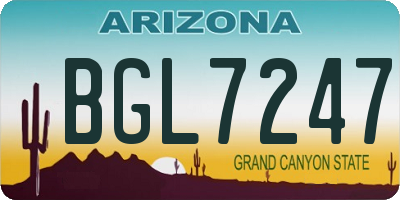 AZ license plate BGL7247
