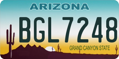 AZ license plate BGL7248