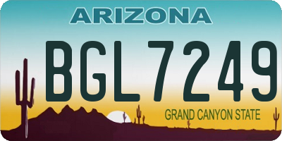 AZ license plate BGL7249