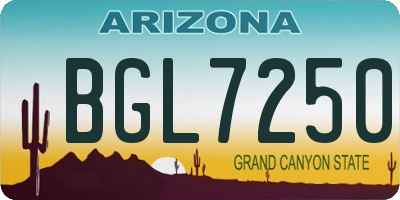 AZ license plate BGL7250