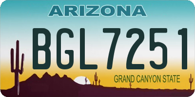 AZ license plate BGL7251