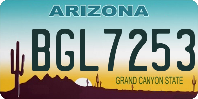 AZ license plate BGL7253