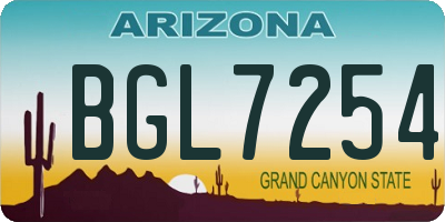 AZ license plate BGL7254