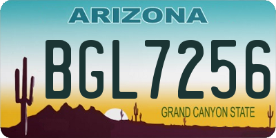 AZ license plate BGL7256