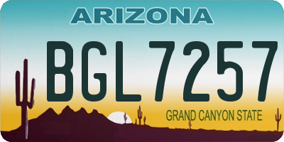 AZ license plate BGL7257