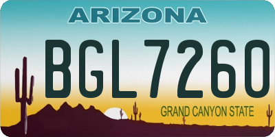 AZ license plate BGL7260