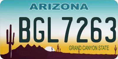 AZ license plate BGL7263