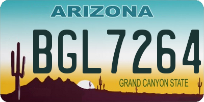 AZ license plate BGL7264