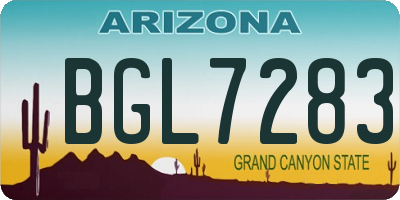 AZ license plate BGL7283
