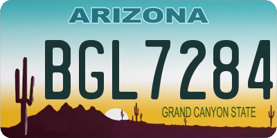 AZ license plate BGL7284